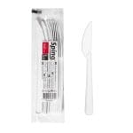 SPINO PP knives, 180 mm, white, reusable, 12 pcs.