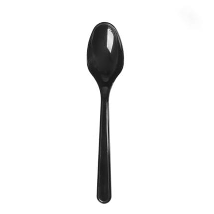 PS tea spoons, 15 cm, black, reusable, 50 pcs.