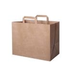 Packaging bag, flat, 260×160×260 mm, PAP, brown, 70 g/m²