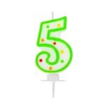 Свечи праздничные "5", 1шт.