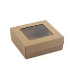 Micro-corrugated cardboard box with window 160x160x60mm