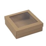 Micro-corrugated cardboard box with window 245x245x80mm