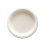 Compostable sugarcane fibre plate, Ø15 cm, white, 50 pcs.