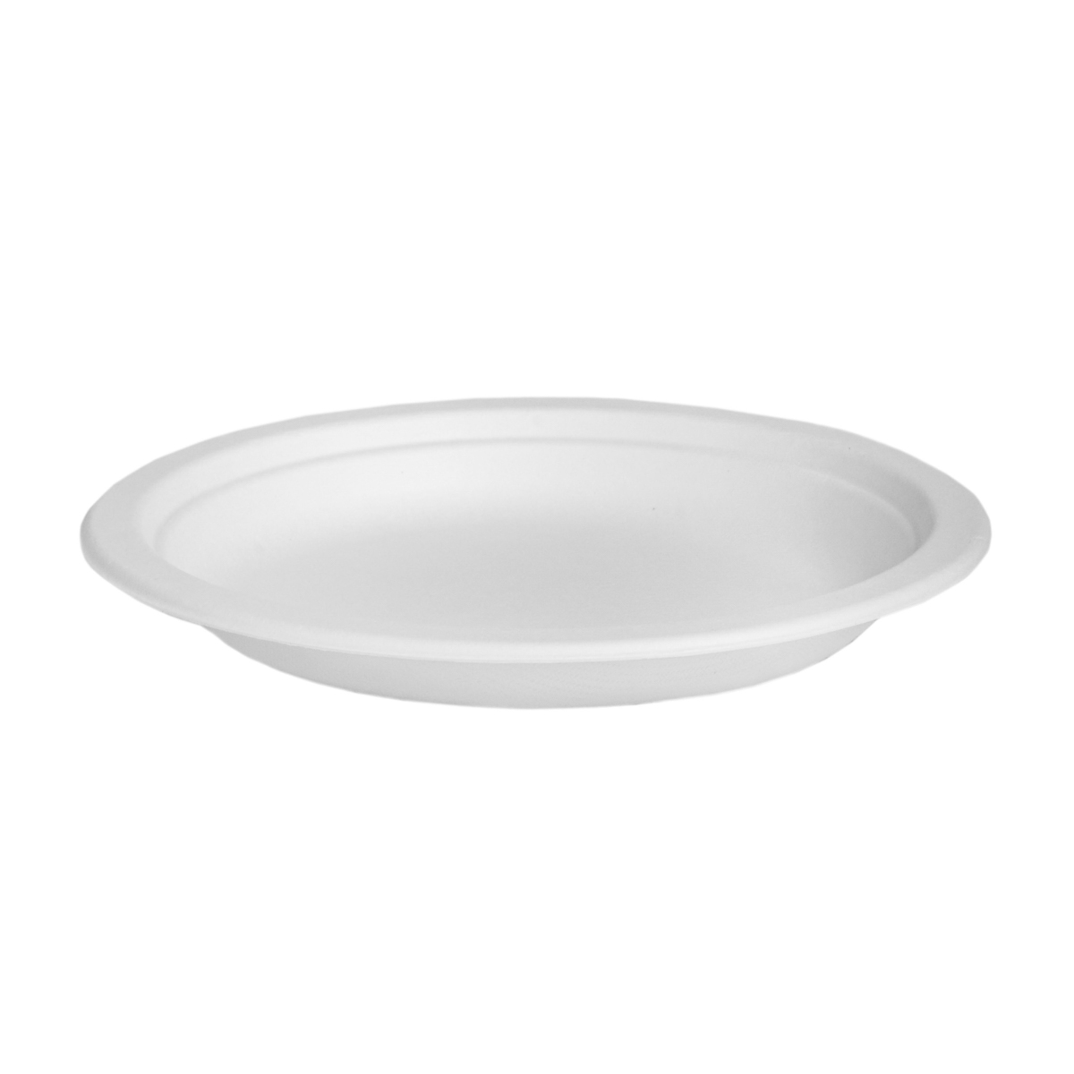 13PL07PF.JPG Compostable sugarcane fibre plate, Ø18 cm, white, 50 pcs. - Image 1