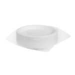 Compostable sugarcane fibre plate, Ø23 cm, white, 50 pcs. - Image 3
